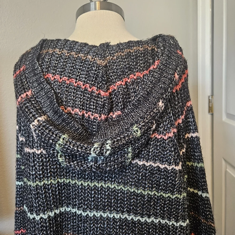 Torrid Multicolor Striped Hooded Sweater